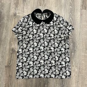 Black and White Cat Dressy Top- Small- Like New!